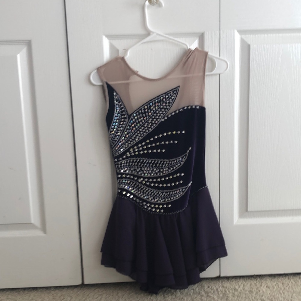 Purple, Sequined, Ice Skating/Dance dress. Adult extra small.